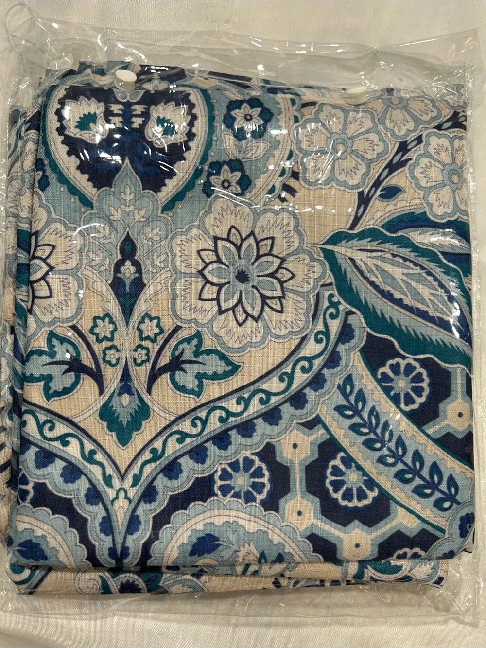 Madison Park Blue Floral Paisley Shower Curtain